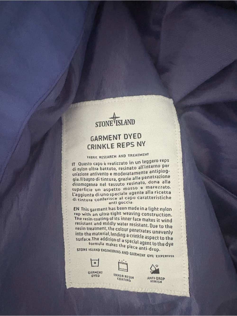 Stone Island Lilac Hooded Lightweight Jacket - Picture 3 of 3